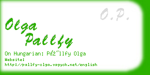 olga pallfy business card